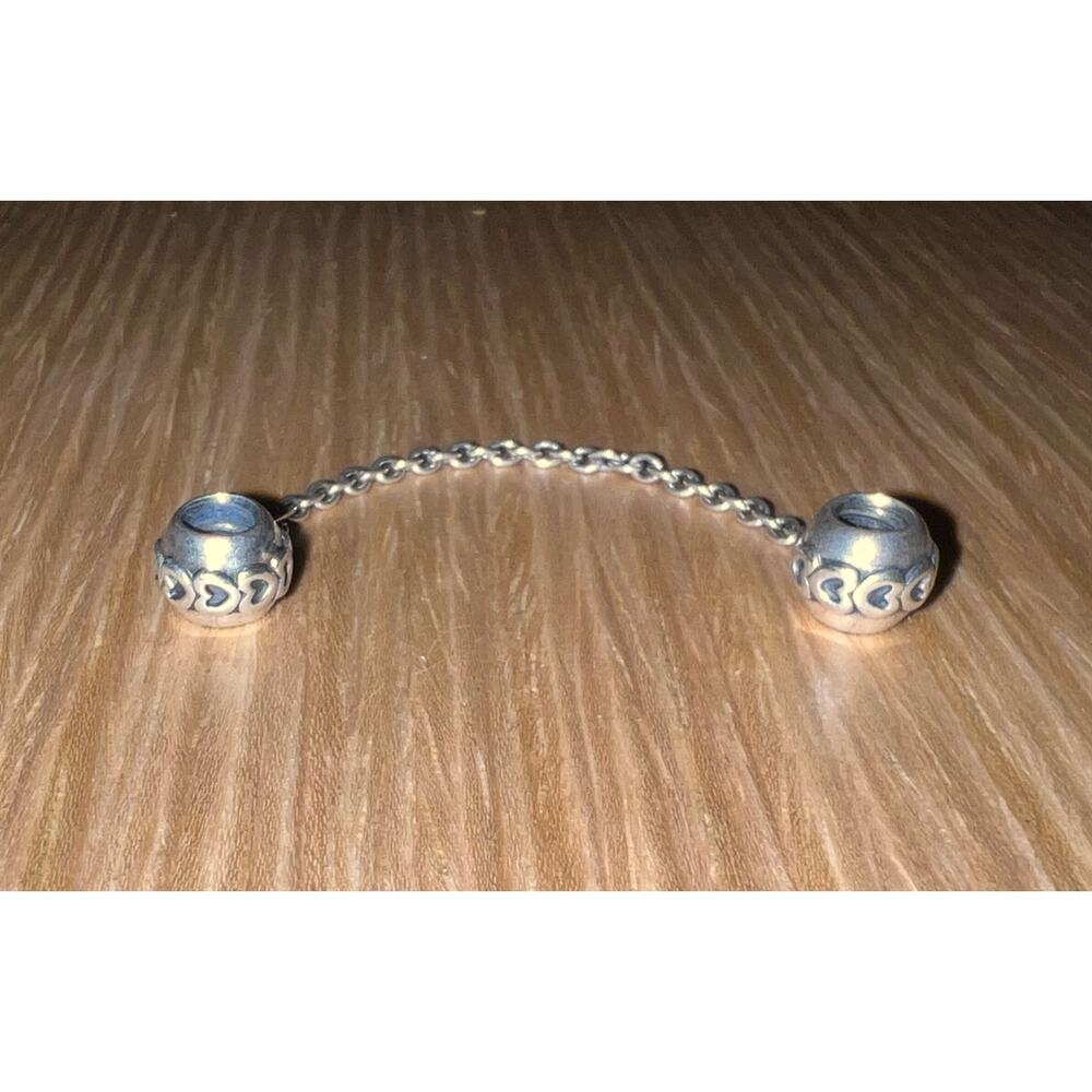 Pandora Love Connection Band of Hearts Safety Chain Silver 791088 NEW